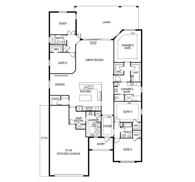 2D floor plan layout of this home in Palmera at Wellen Park, Venice, FL (Image 2). 2D floor plan layout of this home in Palmera at Wellen Park, Venice, FL (Image 2).