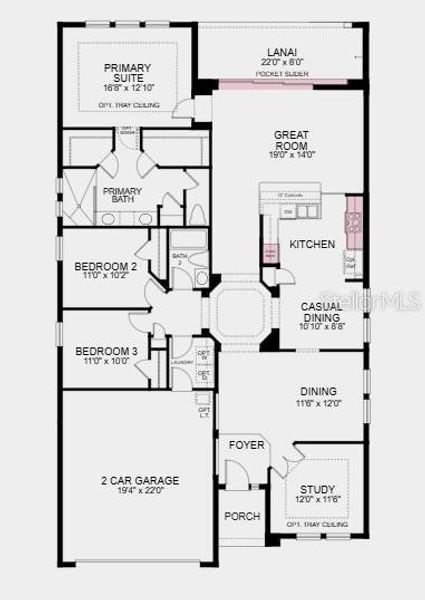 Additional Highlights Include: Gourmet kitchen, pocket sliding glass door at great room, tray ceiling at primary suite and study, and 8' interior doors.