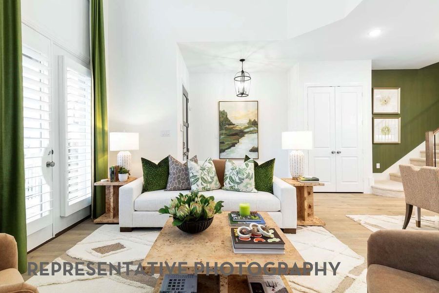Furnished interior view inside a new home in Woodforest Townhomes, Montgomery (Image 10). Furnished interior view inside a new home in Woodforest Townhomes, Montgomery (Image 10).