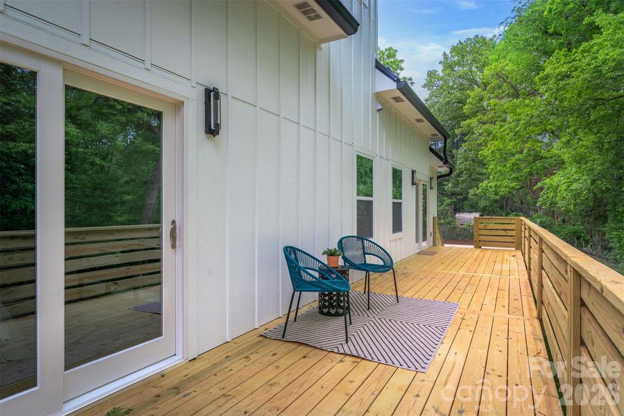 Exterior details and patio area of a home in , Asheville (Image 26).