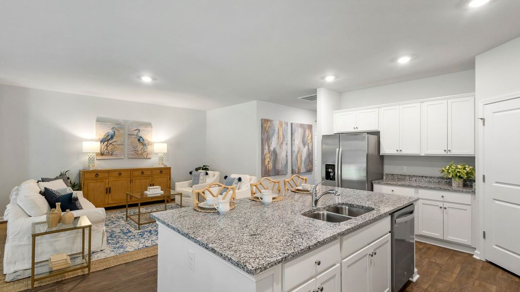 Furnished interior view inside a new home in Pine Hills at Cane Bay, Summerville (Image 18). Furnished interior view inside a new home in Pine Hills at Cane Bay, Summerville (Image 18).