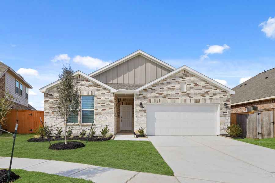 A house with a garage. A house with a garage.