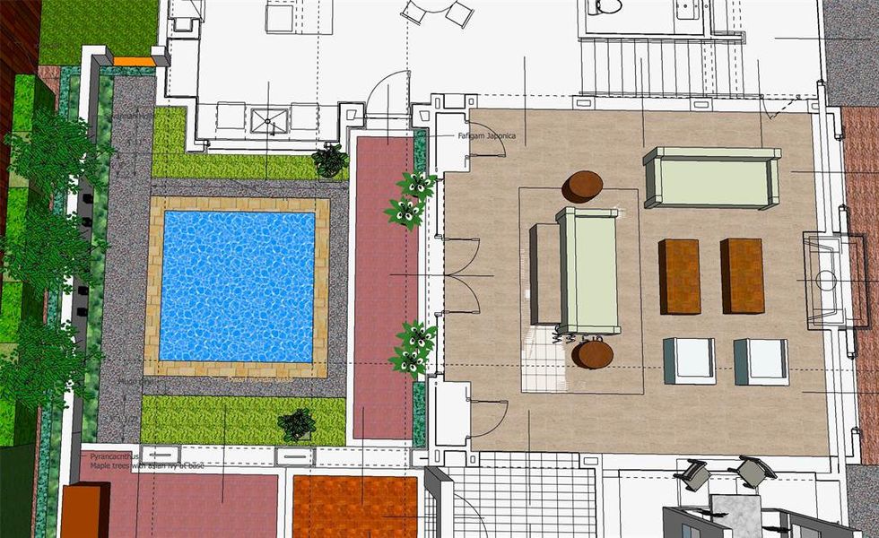 Pool Rendering for Side Yard Area