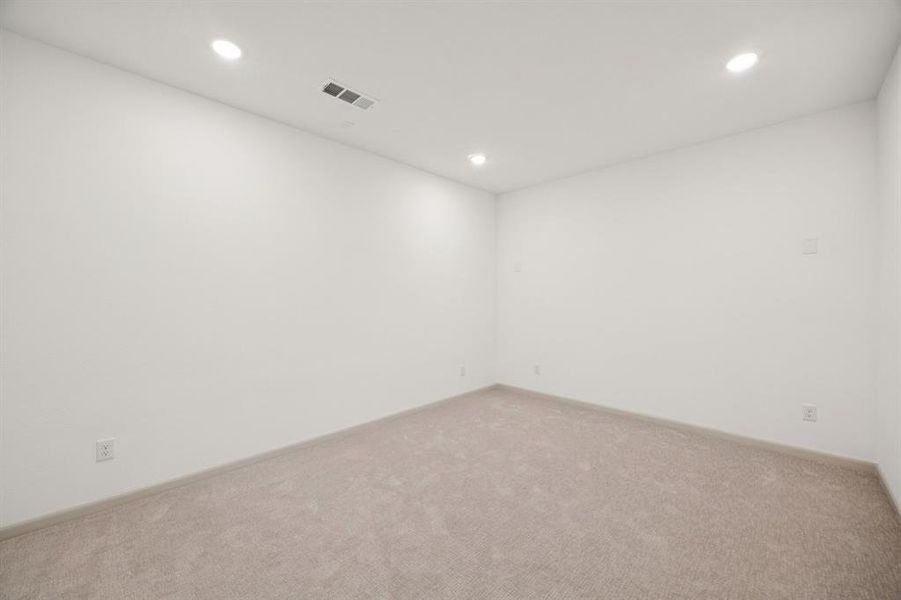 The spacious media room and adjacent game room create the ultimate family entertainment zone. The spacious media room and adjacent game room create the ultimate family entertainment zone.