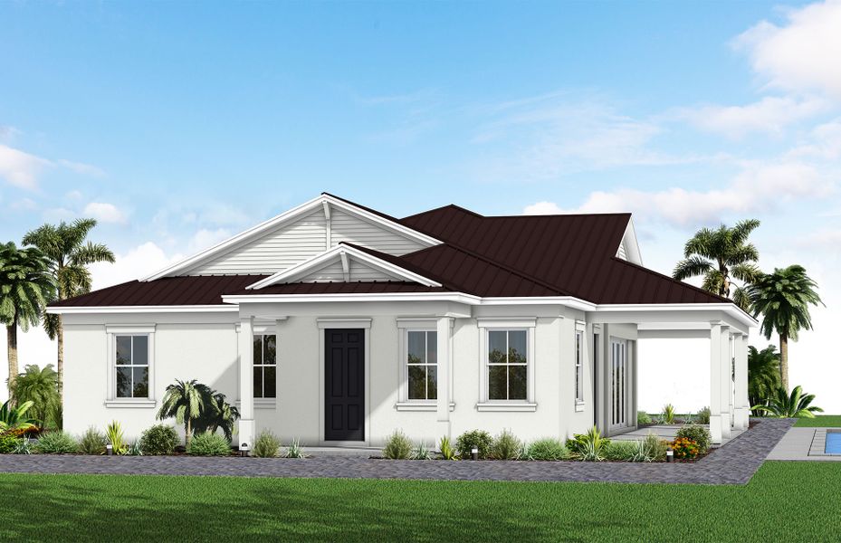Representative exterior photo of a completed home built from the Livingston Grande by DiVosta in Bridgewater, Jupiter, FL (Image 19).