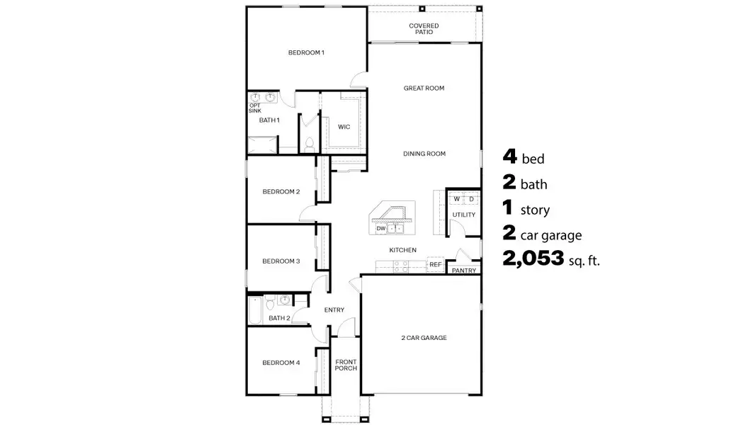 2D floor plan layout of this home in Hanson Ridge, Vail, AZ (Image 2). 2D floor plan layout of this home in Hanson Ridge, Vail, AZ (Image 2).