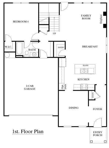 2D floor plan layout for the Stafford by Crawford Creek Communities in Red Bird Manor, Jefferson, GA (Image 3).
