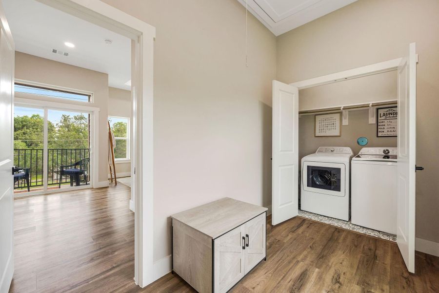 Expansive walk-in closet with custom built-in shelving and exceptional storage. Expansive walk-in closet with custom built-in shelving and exceptional storage.