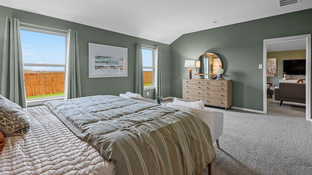 Furnished interior view inside a new home in Lonestar at Liberty Trails, Fort Worth (Image 26). Furnished interior view inside a new home in Lonestar at Liberty Trails, Fort Worth (Image 26).