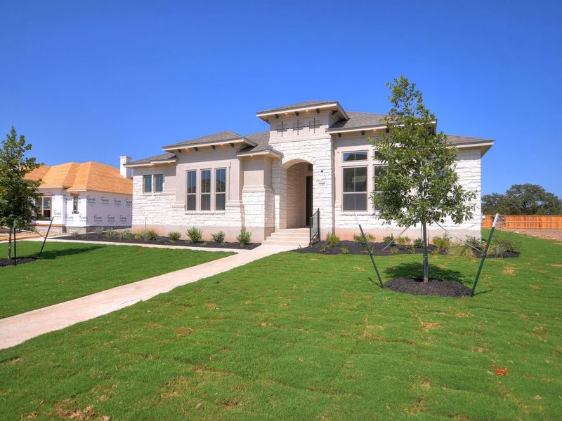 Representative exterior photo of a completed home built from the Siena III by Giddens Homes in Clearwater Ranch, Liberty Hill, TX (Image 29).