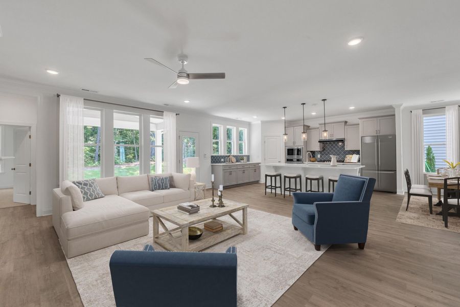 Representative furnished interior of a home built from the The Highland by RobuckHomes in Kennebec Crossing, Angier (Image 17). Representative furnished interior of a home built from the The Highland by RobuckHomes in Kennebec Crossing, Angier (Image 17).