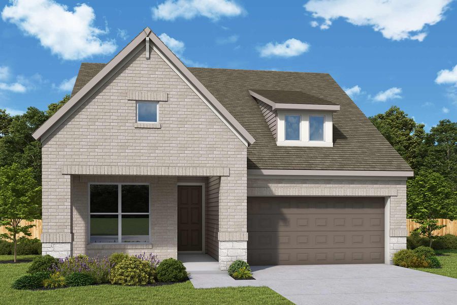 Representative exterior photo of a completed home built from the The Poppy by David Weekley Homes in Brookewater 45' Homesites, Rosenberg, TX (Image 2). Representative exterior photo of a completed home built from the The Poppy by David Weekley Homes in Brookewater 45' Homesites, Rosenberg, TX (Image 2).