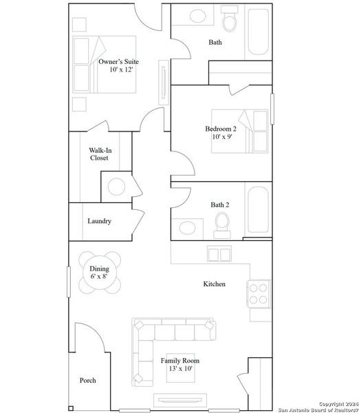 2D floor plan layout of this home in Sapphire Grove: Broadview Collection, San Antonio, TX (Image 3). 2D floor plan layout of this home in Sapphire Grove: Broadview Collection, San Antonio, TX (Image 3).