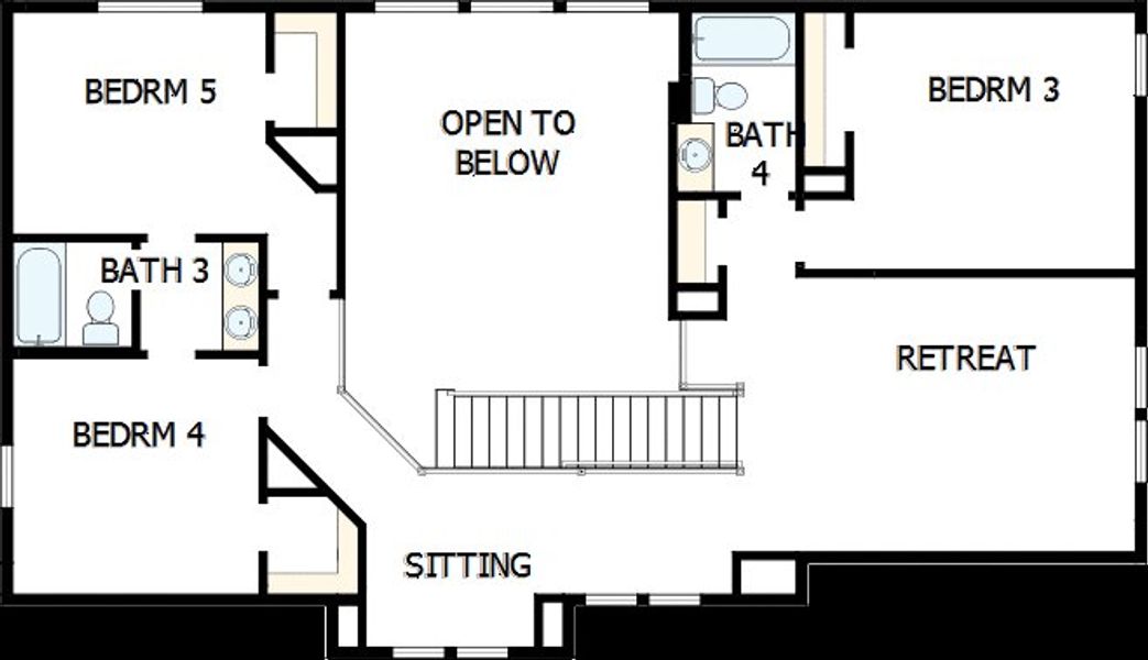 2D floor plan layout of this home in ARTAVIA 65' Homesites, Conroe, TX (Image 6).