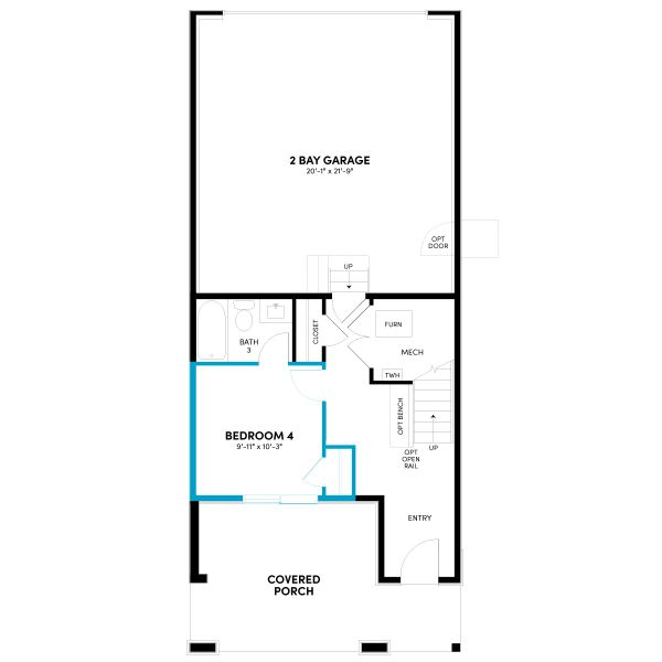 2D floor plan layout for the Apex Three by Brookfield Residential in Apex at Uplands, Westminster, CO (Image 5). 2D floor plan layout for the Apex Three by Brookfield Residential in Apex at Uplands, Westminster, CO (Image 5).