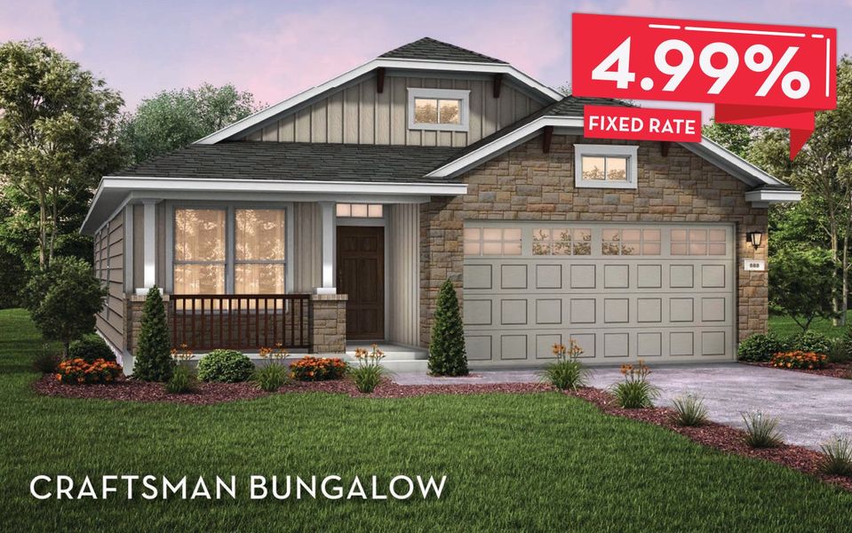 Front exterior of a new home in Sanctuary, Salado, TX, highlighting curb appeal (Image 2).