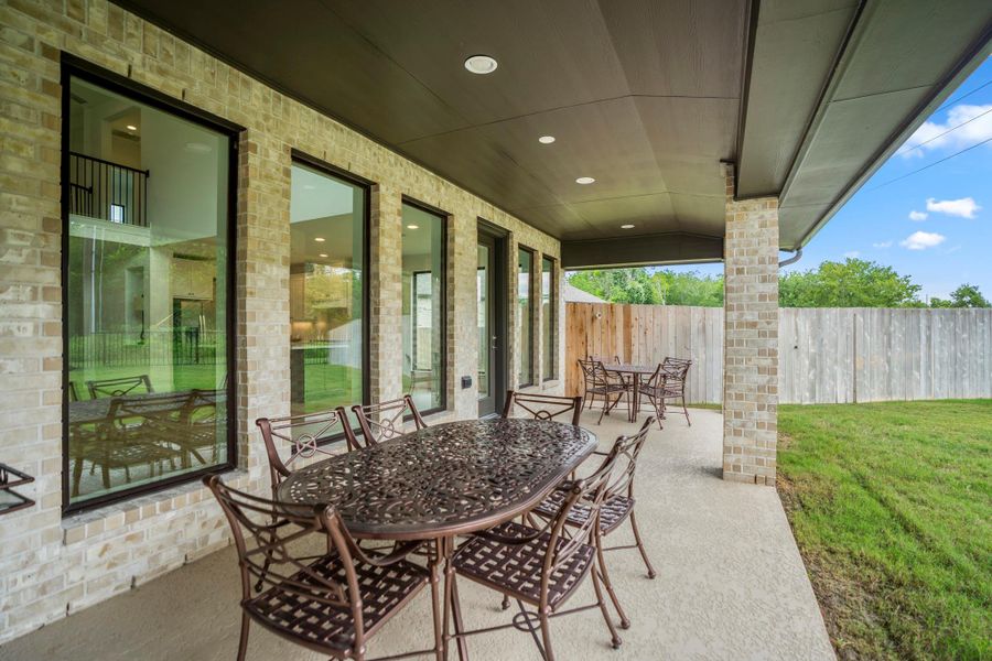 Exterior details and patio area of a home in Fulbrook on Fulshear Creek, Fulshear (Image 2).