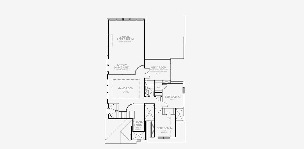 2D floor plan layout for the 2999W by Perry Homes in Ramble 50', Celina, TX (Image 4).