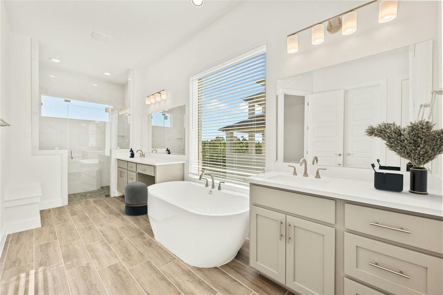 Furnished interior view inside a new home in Rough Hollow, Lakeway (Image 24). Furnished interior view inside a new home in Rough Hollow, Lakeway (Image 24).