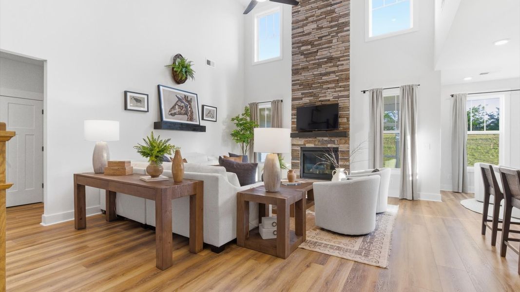 Representative furnished interior of a home built from the Kendrick by DRB Homes in Wells Crossing, Seneca (Image 28).