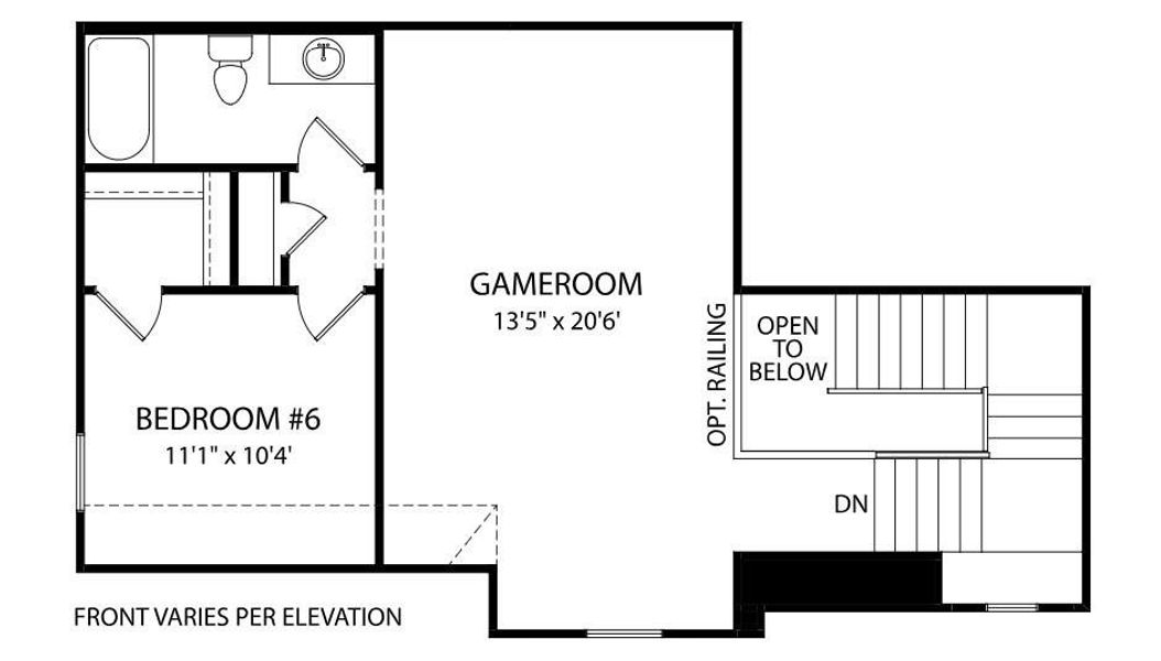 2D floor plan layout of this home in Legacy, League City, TX (Image 2).