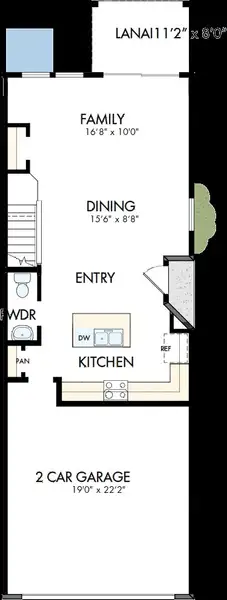 2D floor plan layout of this home in Waterset Townhomes, Apollo Beach, FL (Image 2). 2D floor plan layout of this home in Waterset Townhomes, Apollo Beach, FL (Image 2).