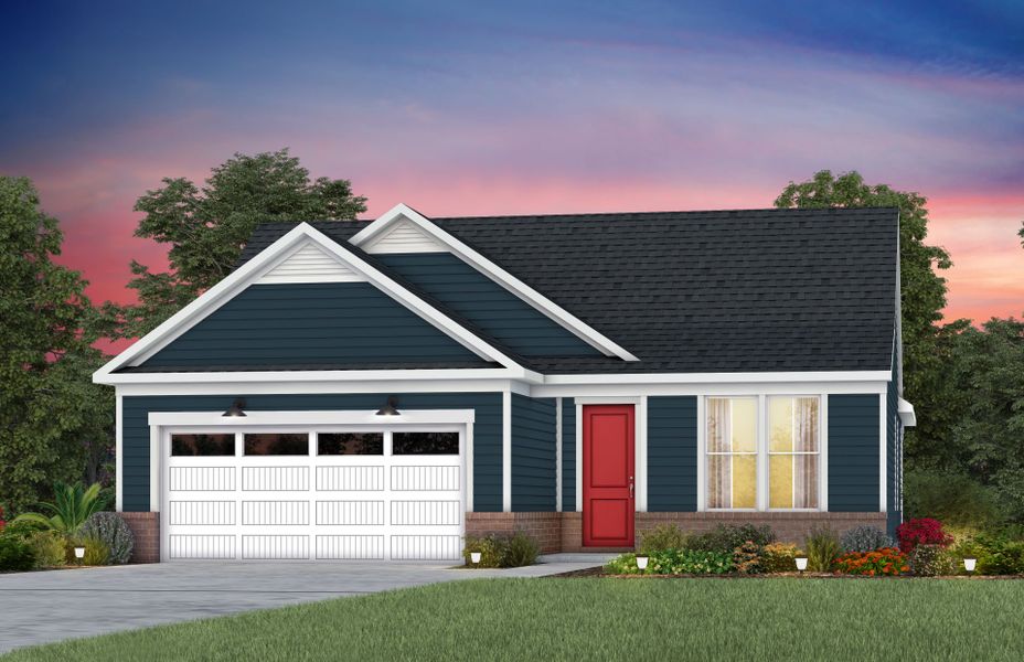 Front exterior of a new home in Kinsdale, Lancaster, SC, highlighting curb appeal (Image 28). Front exterior of a new home in Kinsdale, Lancaster, SC, highlighting curb appeal (Image 28).