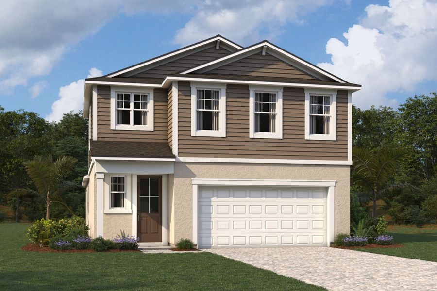 Representative exterior photo of a completed home built from the Brookstone by Mattamy Homes in Crosswind Ranch, Parrish, FL (Image 18).