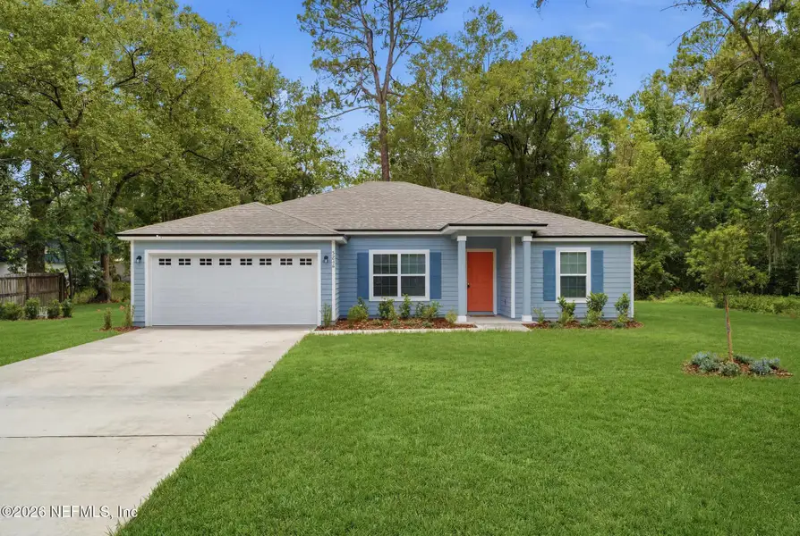 Front exterior of a new home in , Jacksonville, FL, highlighting curb appeal (Image 26).