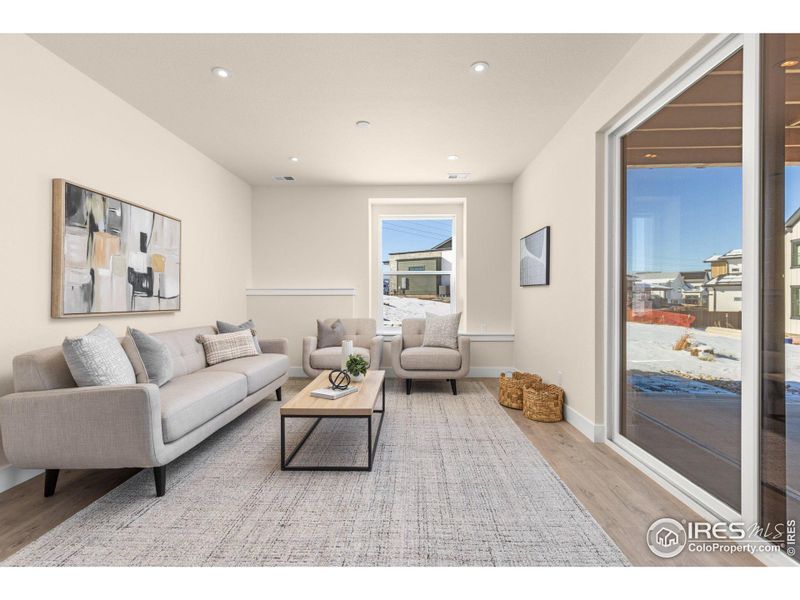 Family Room in Walkout Finished Basement