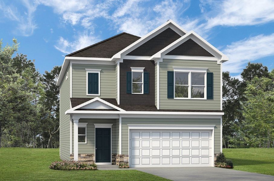 Front exterior of a new home in Jackson Hills, Clarksville, TN, highlighting curb appeal (Image 1). Front exterior of a new home in Jackson Hills, Clarksville, TN, highlighting curb appeal (Image 1).