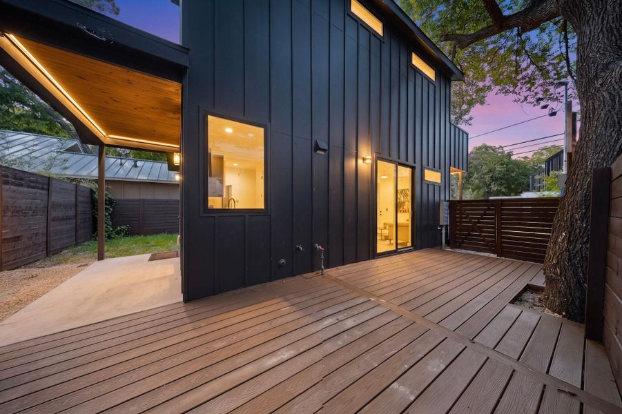 Exterior details and patio area of a home in , Austin (Image 33).
