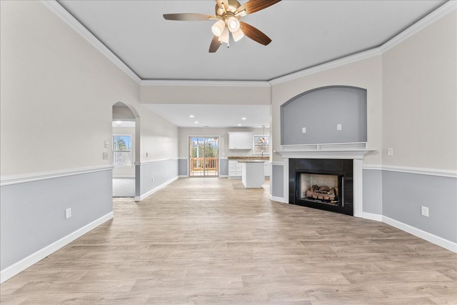 Representative furnished interior of a home built from the Startex by Enchanted Homes in Huckleberry Cove, Chesnee (Image 4). Representative furnished interior of a home built from the Startex by Enchanted Homes in Huckleberry Cove, Chesnee (Image 4).