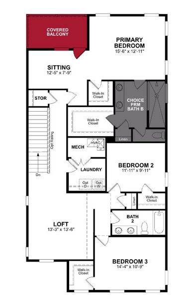 2D floor plan layout of this home in Poppy at GreenHouse, Marietta, GA (Image 3).