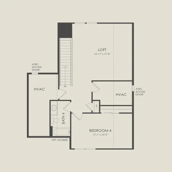 2D floor plan layout for the Stellar with Loft by Del Webb in Del Webb Sonoma Verde, Rockwall, TX (Image 4).