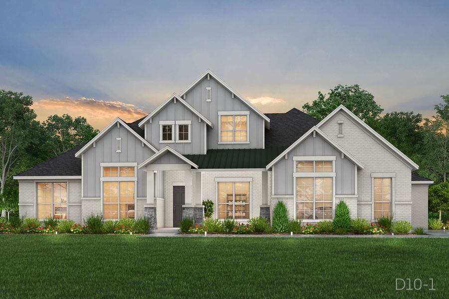 Representative exterior photo of a completed home built from the Madrid by John Houston Homes in Hightower Club - 1 Acre Lots, Waxahachie, TX (Image 6).