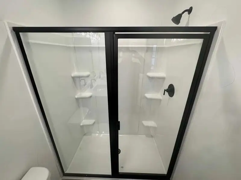 Primary Bathroom Walk-In Shower featuring Artisan Collection Finishes