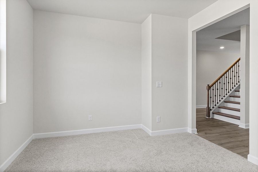 A staircase in a house. A staircase in a house.