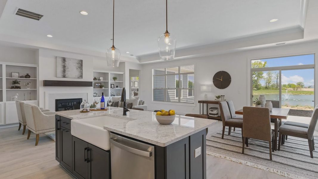 Representative furnished interior of a home built from the Salerno by Epcon Communities in Courtyards by Carrell, Ocean Isle Beach (Image 9).