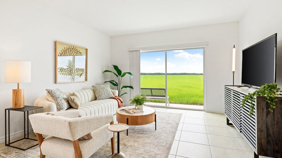 Representative furnished interior of a home built from the Seneca by Taylor Morrison in Palm Wind, Hudson (Image 10).
