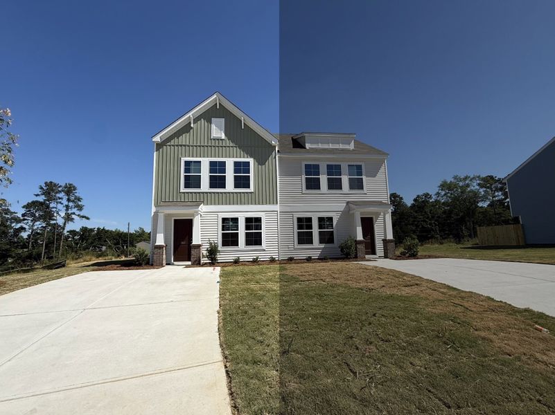Front exterior of a new home in Padgett Commons, Hopkins, SC, highlighting curb appeal (Image 1). Front exterior of a new home in Padgett Commons, Hopkins, SC, highlighting curb appeal (Image 1).