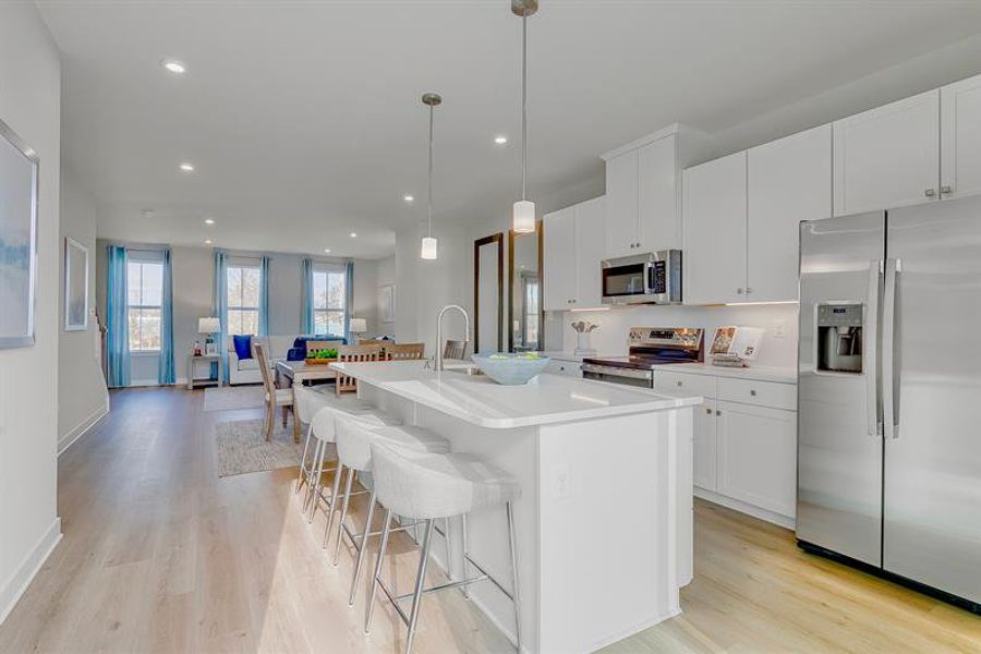 Representative furnished interior of a home built from the Mayer by Ryan Homes in Stowe Branch Townhomes, Charlotte (Image 6).