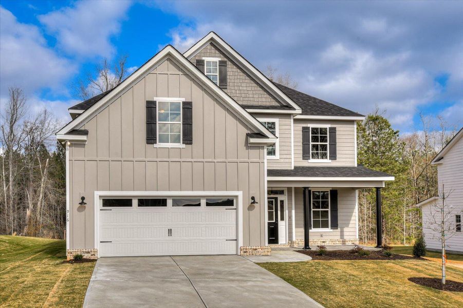 Front exterior of a new home in Tillery Park, Grovetown, GA, highlighting curb appeal (Image 23). Front exterior of a new home in Tillery Park, Grovetown, GA, highlighting curb appeal (Image 23).