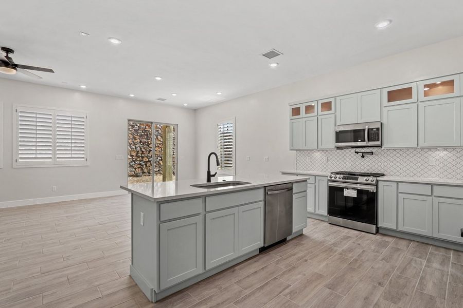 Representative furnished interior of a home built from the Sonoma by LEH. Homes in Tierra Del Este 90, El Paso (Image 7). Representative furnished interior of a home built from the Sonoma by LEH. Homes in Tierra Del Este 90, El Paso (Image 7).