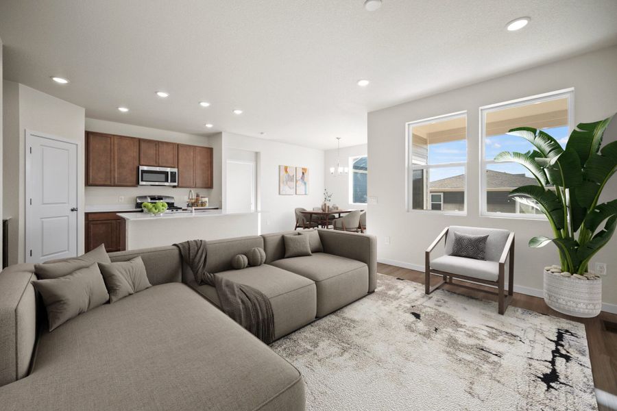 Furnished interior view inside a new home in The Trails at Aspen Ridge, Colorado Springs (Image 7).
