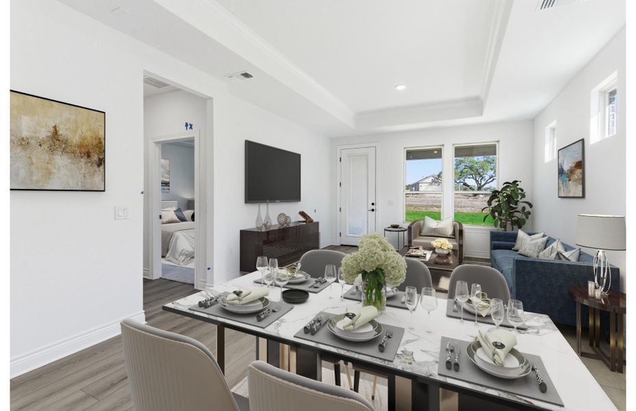 Furnished interior view inside a new home in Del Webb New Braunfels at Veramendi, New Braunfels (Image 7). Furnished interior view inside a new home in Del Webb New Braunfels at Veramendi, New Braunfels (Image 7).