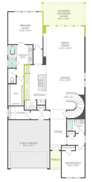 2D floor plan layout of this home in Pecan Ridge, Fulshear, TX (Image 3).