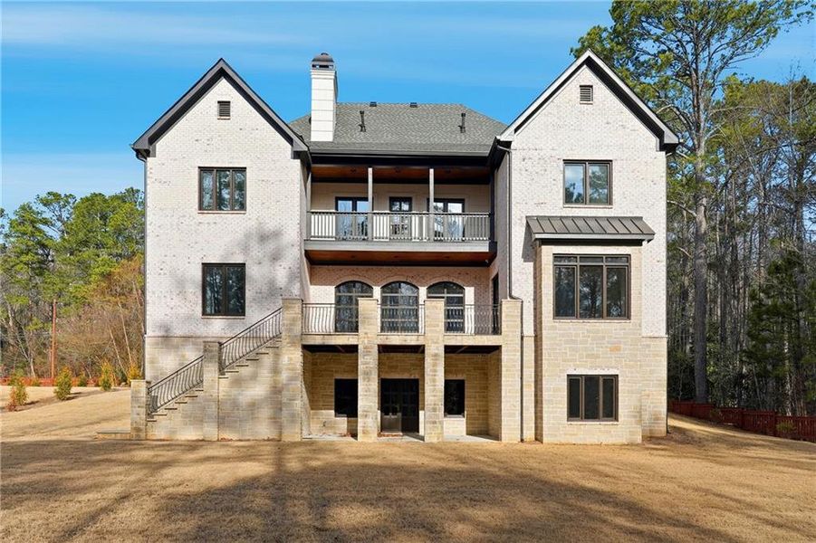 Front exterior of a new home in , Roswell, GA, highlighting curb appeal (Image 23). Front exterior of a new home in , Roswell, GA, highlighting curb appeal (Image 23).
