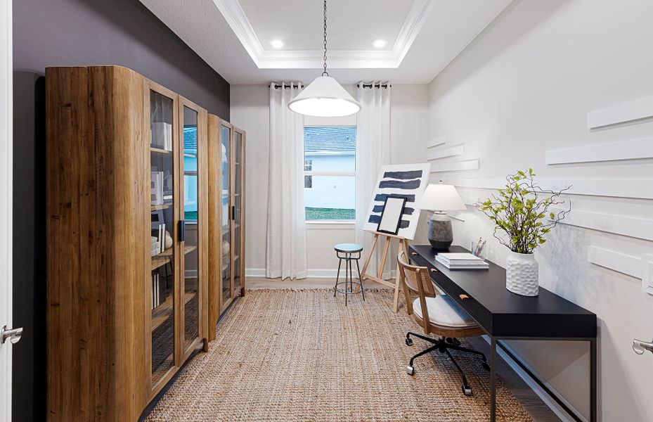 Representative furnished interior of a home built from the Mystique by DiVosta in Emerson Oaks, Vero Beach (Image 11).