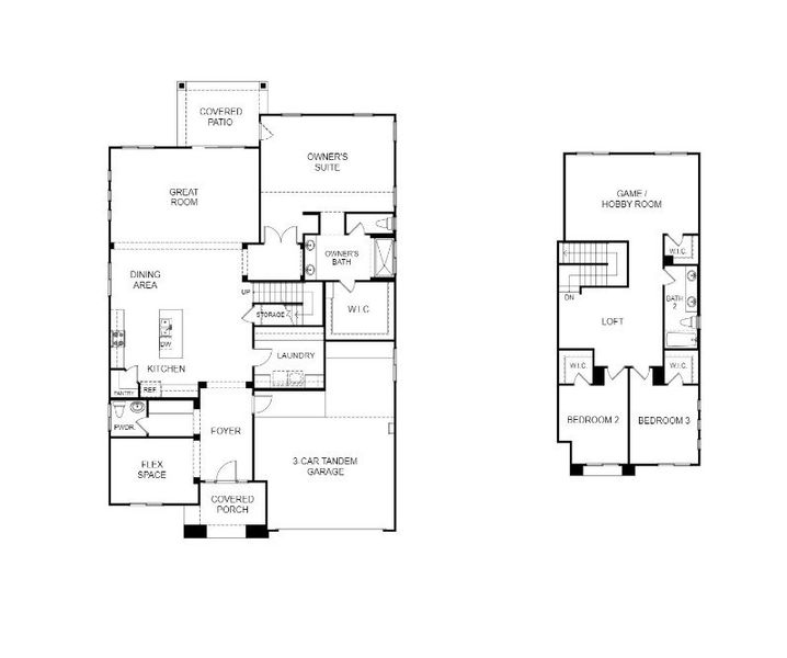2D floor plan layout of this home in Retreat at Mountain View Ranch, Casa Grande, AZ (Image 5). 2D floor plan layout of this home in Retreat at Mountain View Ranch, Casa Grande, AZ (Image 5).